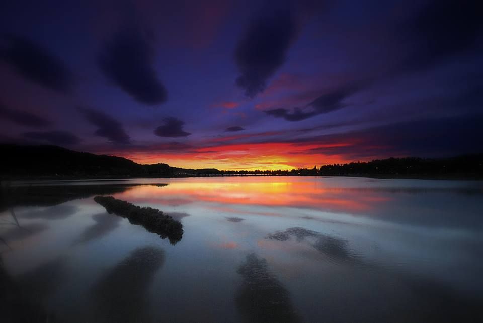 Perfect lake and sky relfection